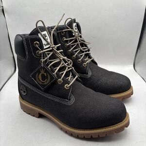 Timberland x CULTURE KINGS 6" Premium LCZP WATERPROOF Black Denim Boots - Size 9